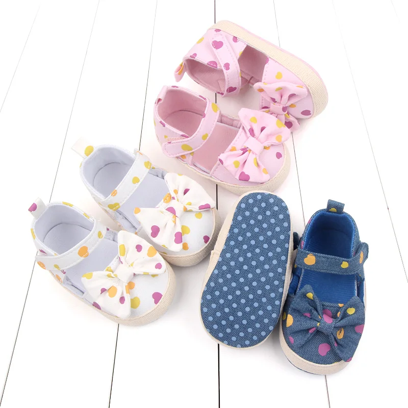 Baby Shoes Girl Spring and Summer Sandal First Step Shoes 6 to 12 Month Baby Girl Toddler Shoes Dots and Bowknot