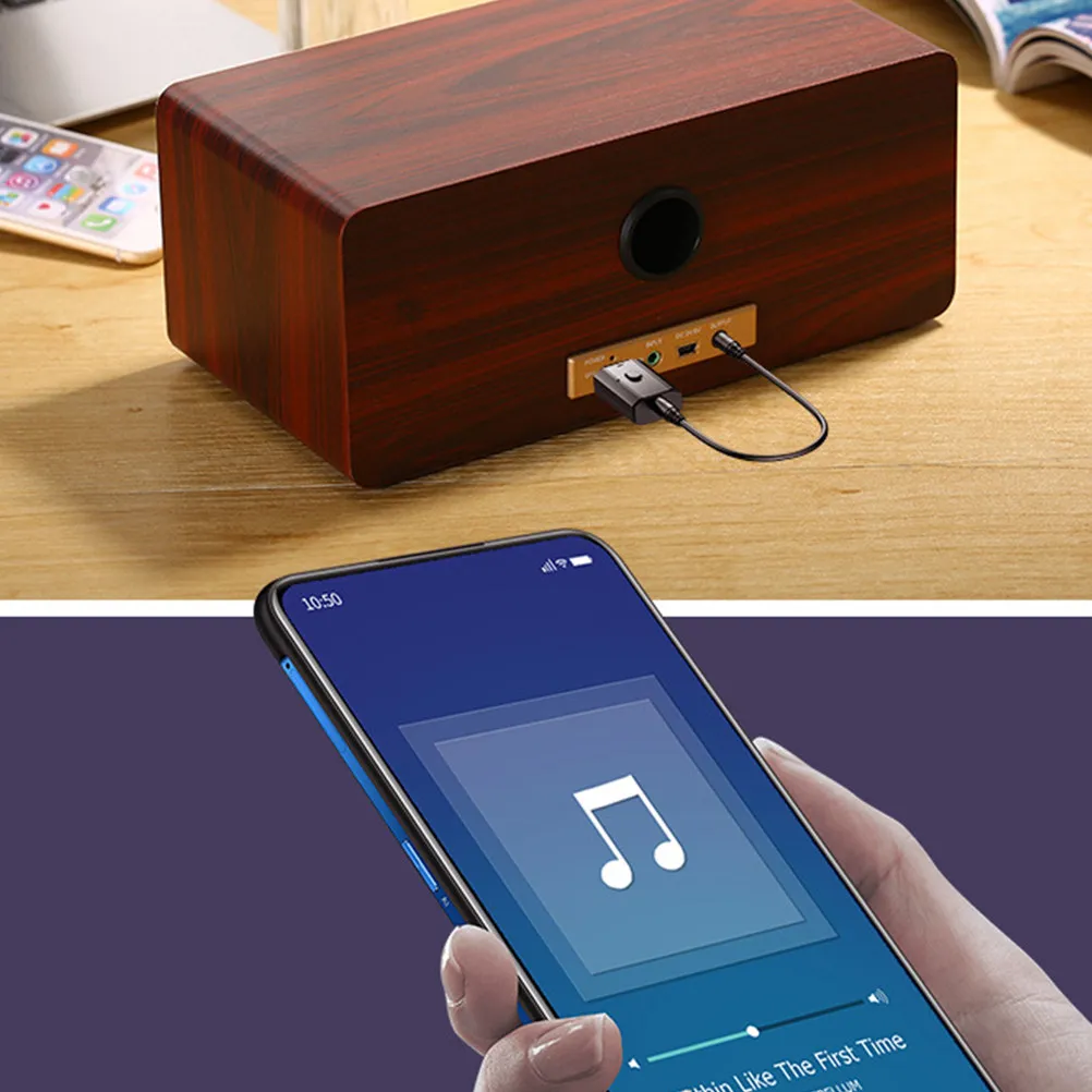 4-in-1 Universal Wireless Audio Adapter Transmitter Receiver 3.5mm Aux Compatible with TV Computer Car Speaker