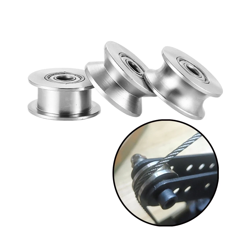 

304Stainless Steel Track Pulley, Custom Bearing Pulley, V/U/H Type Steel Wire Rope Lifting Pulley, Mechanical Hardware Accessory