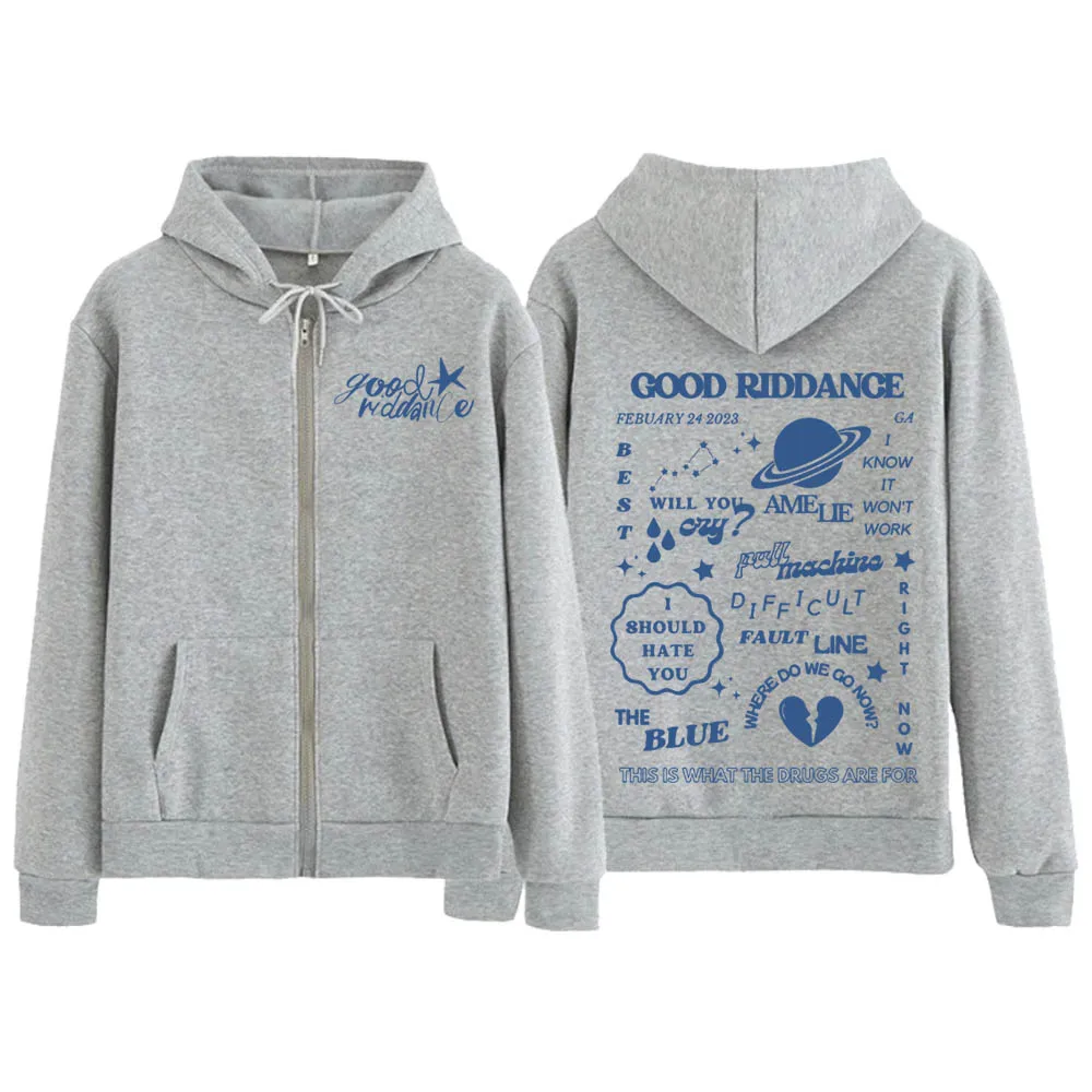 Good Riddance Gracie Abrams Zipper Hoodies Good Riddance Tracklist Hoodie Gift Hoodie Hoody Streetwear Unisex Fan Gift