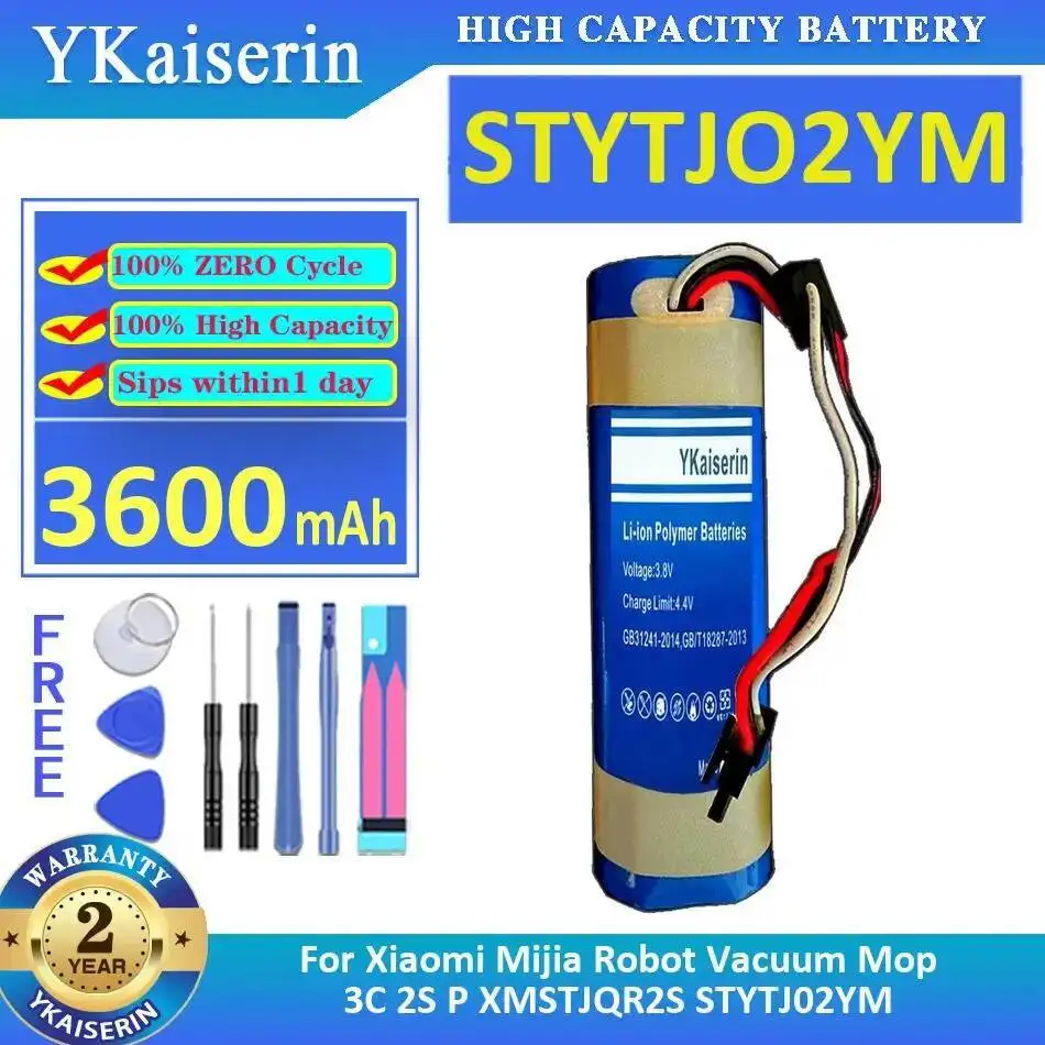 

Long-Lasting Performance 3600Mah Cleaning Robot Battery For Xiaomi Mijia Mop 3C 2S P XMSTJQR2S STYTJ02YM STYTJO2YM