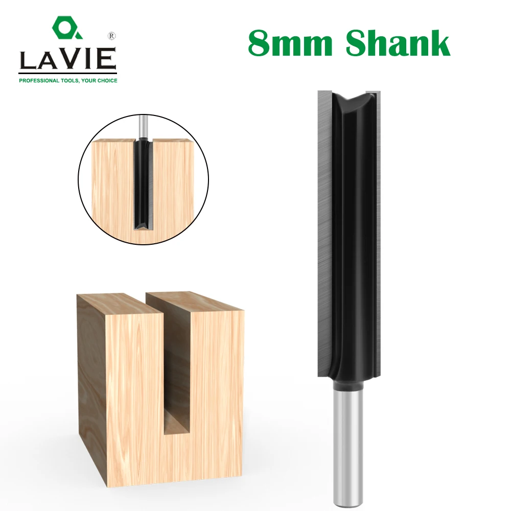 LAVIE 1 pc 8mm Shank długi Blande prosto Bit 8*16*76mm frezowanie średnica cięcia krawędzi przycinanie drewna nóż do wycinania C0800216