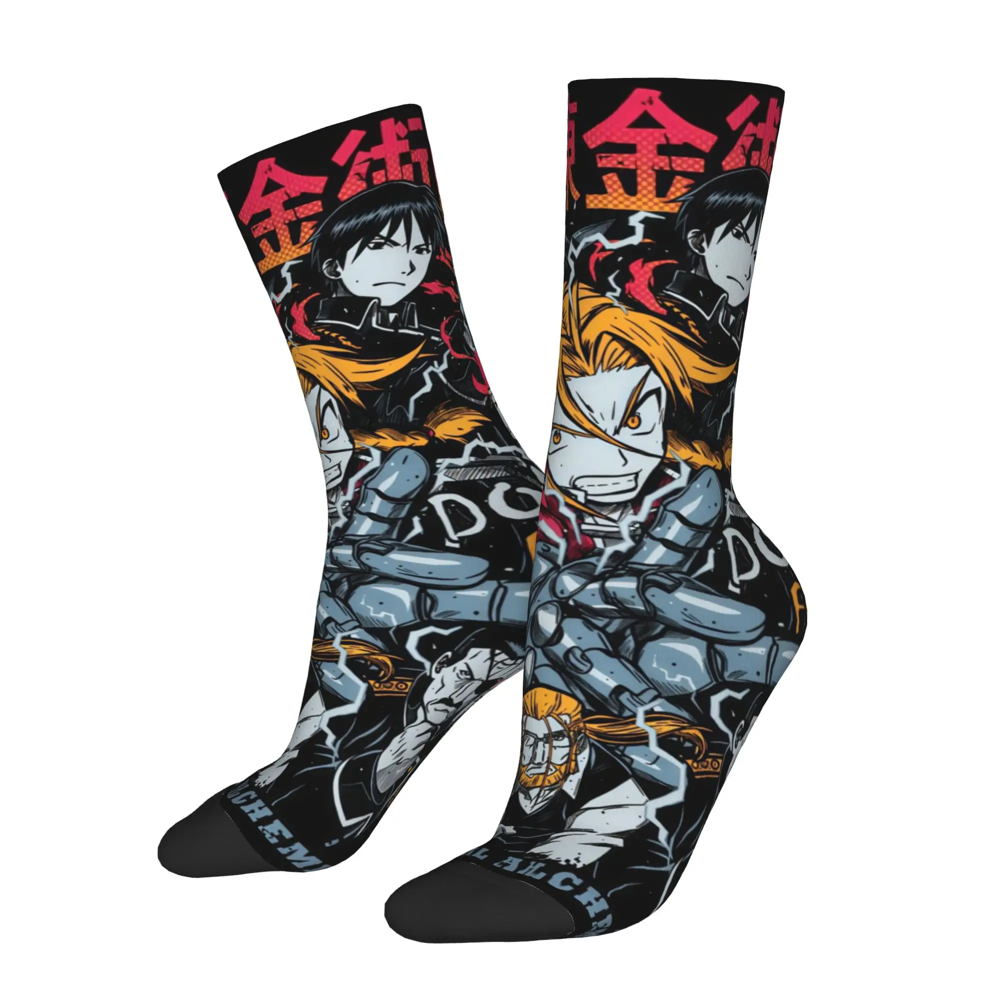 Cute Anime F-Fullmetal A-Alchemist Socks Women Men Warm 3D Printed Japane Manga  Football Sports Socks