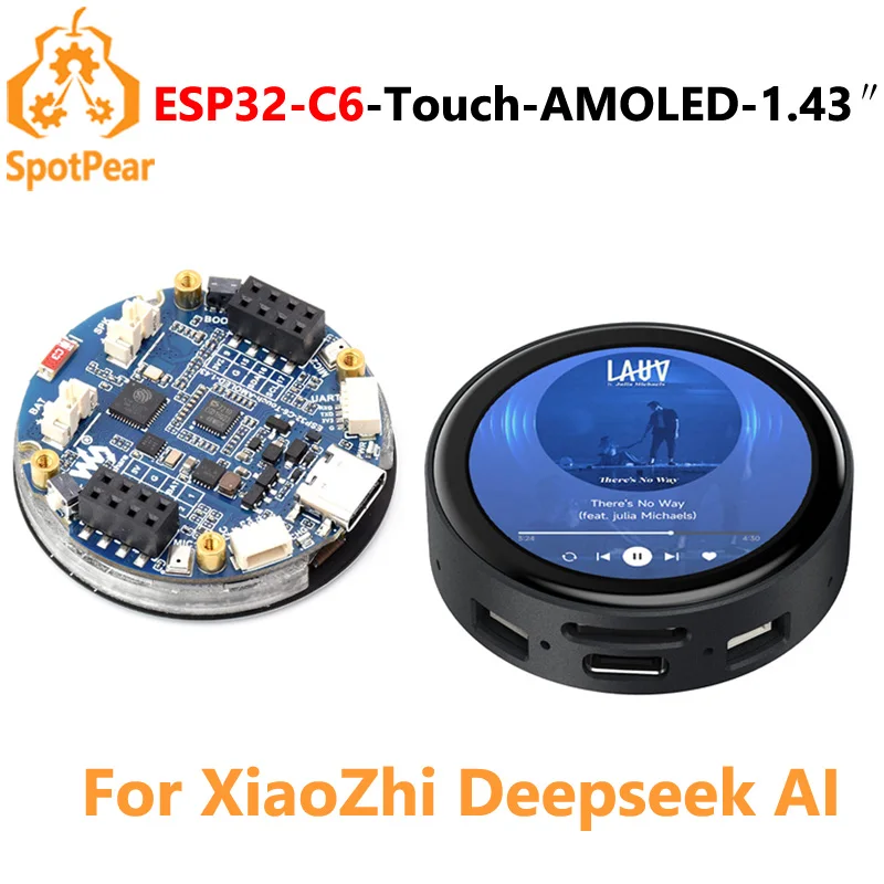 

ESP32-C6 1.43inch AMOLED QSPI Display Development Board 1.43 inch TouchScreen Dual MIC Audio For Xiaozhi AI Deepseek N16R8