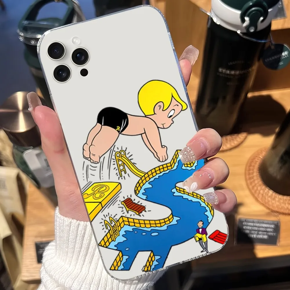 A-Alec Monopoly Cartoon Artwork Phone Case For iPhone Mini Plus 11 13 12 14 15 8 Pro XS Max X SE XR Transparent Shell