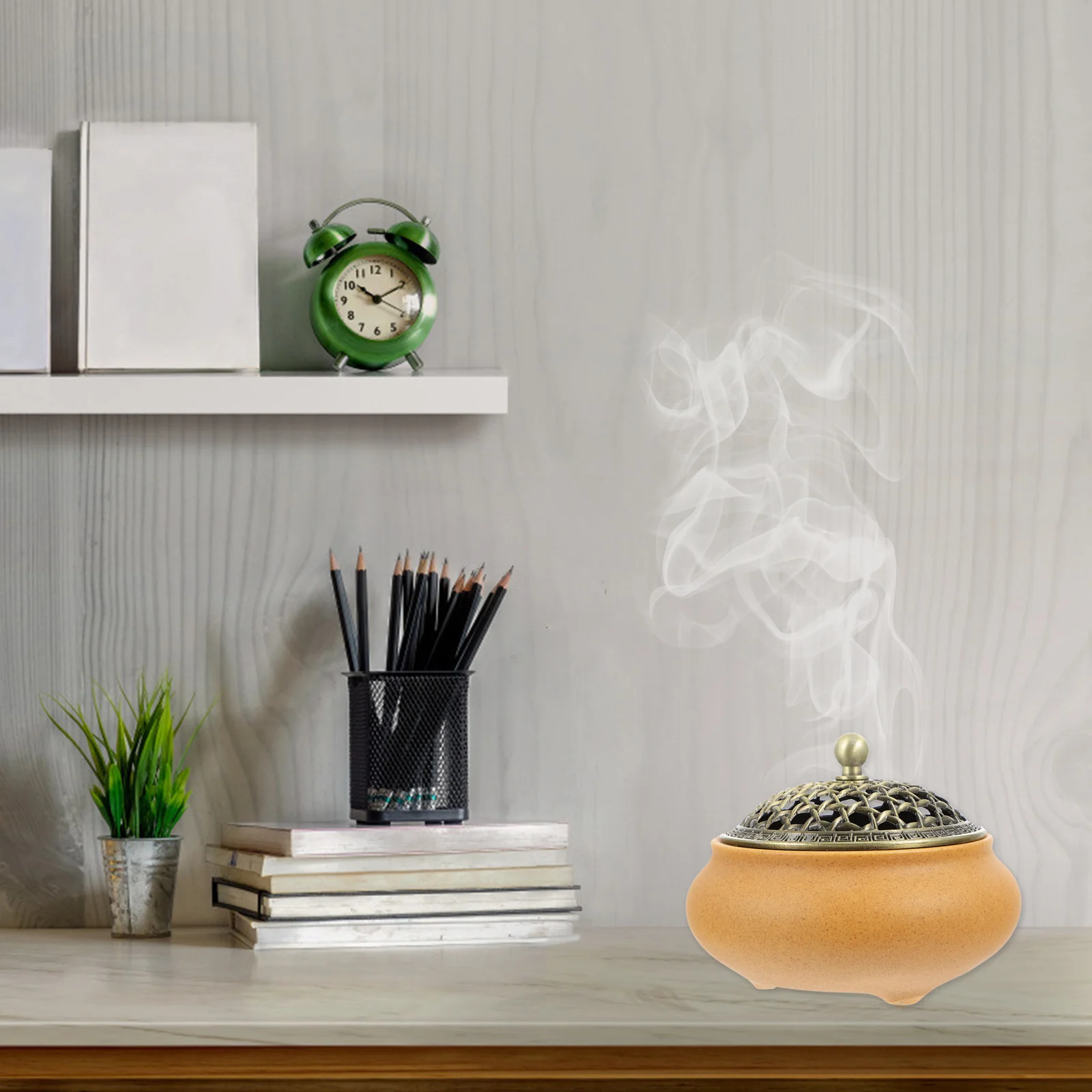 

1Pcs Ceramic Incense Burner Aromatherapy Decoration Home Office Desktop Ornament Creative Incense Holder Censer