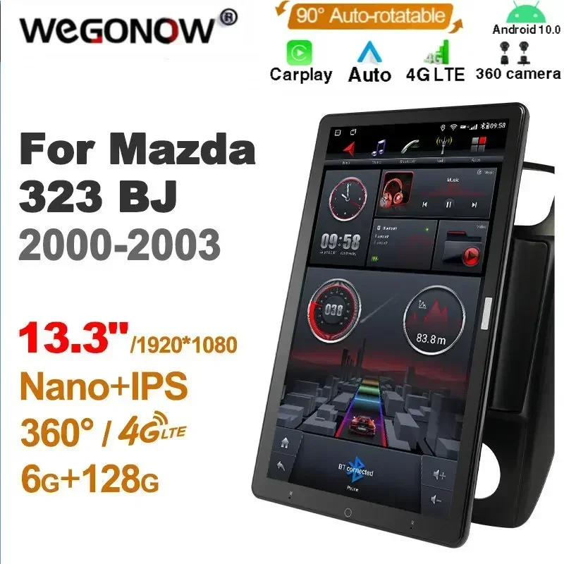 13.3 Inch Ownice 1Din Android10.0 Car Radio 360 Panorama for Mazda 323 BJ 2000-2003 GPS Auto Audio Player SPDIF 4G LTE NO DVD