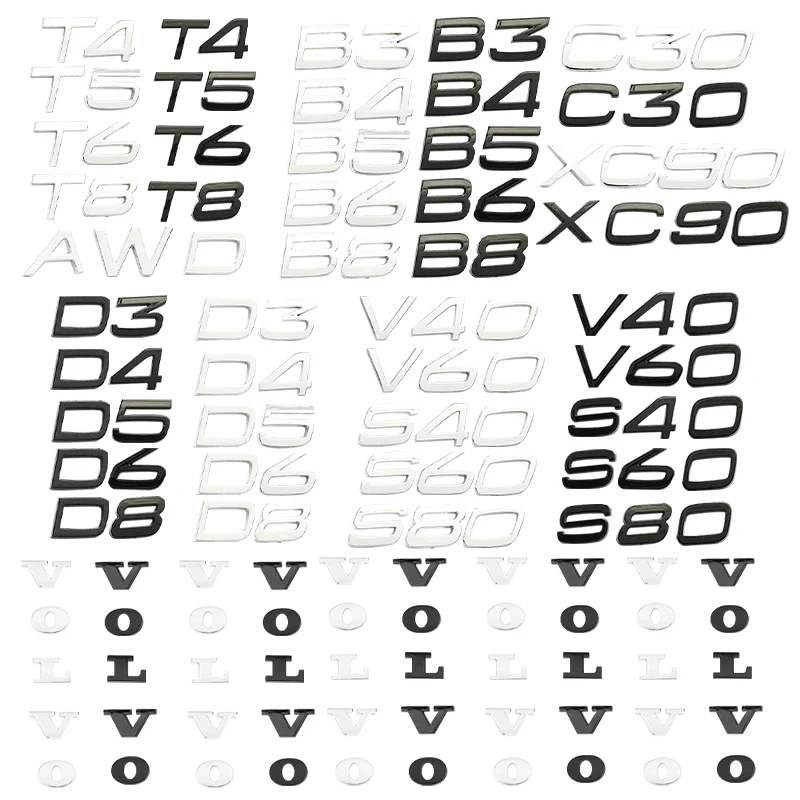 1 unidad de adhesivo decorativo para el logotipo del maletero del coche, accesorios Volvo Rdesign Polestar AWD S60 S60L XC60 XC90 CX40 V60 S80 S80L B6 B8 T8 D8 B5