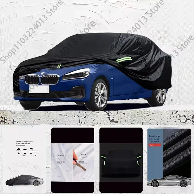 

For BMW 2 Series Exterior Car Cover Outdoor Protection Full Car Covers Waterproof Sunshade Anti UV Snow Cover Car cover Black