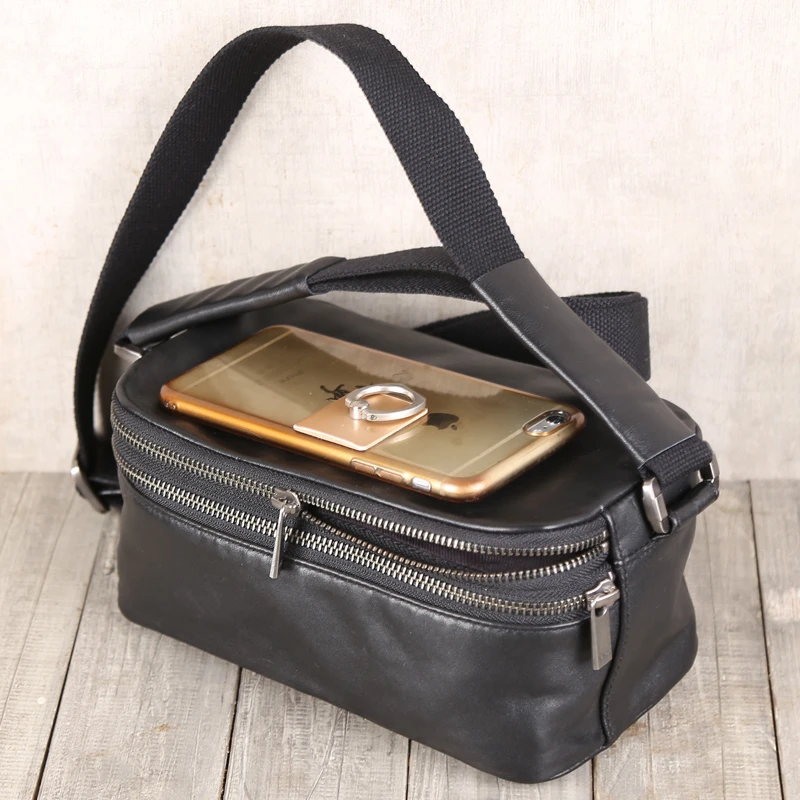 

Satchel Genuine Leather High Quality Small Messenger Bag Cowskin Casual Crossbody Pack Storage Cell Phone Bags
