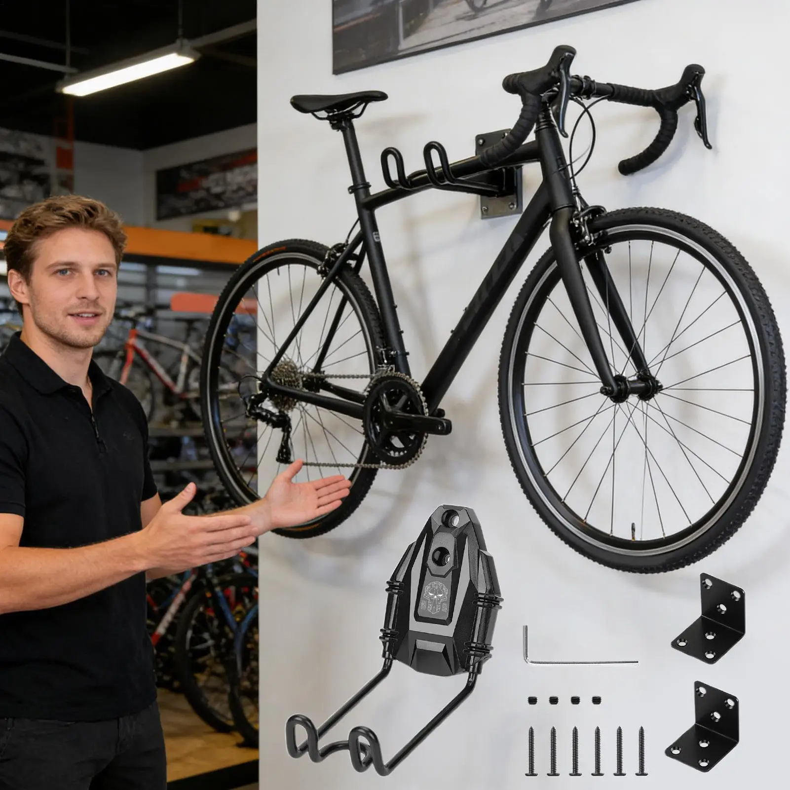 

Bike Wall Mount Garage Bicycle Pedal Storage Hanger Wall Bike Rack for Home Garage Workshop Shed Studio Living Room Balcony