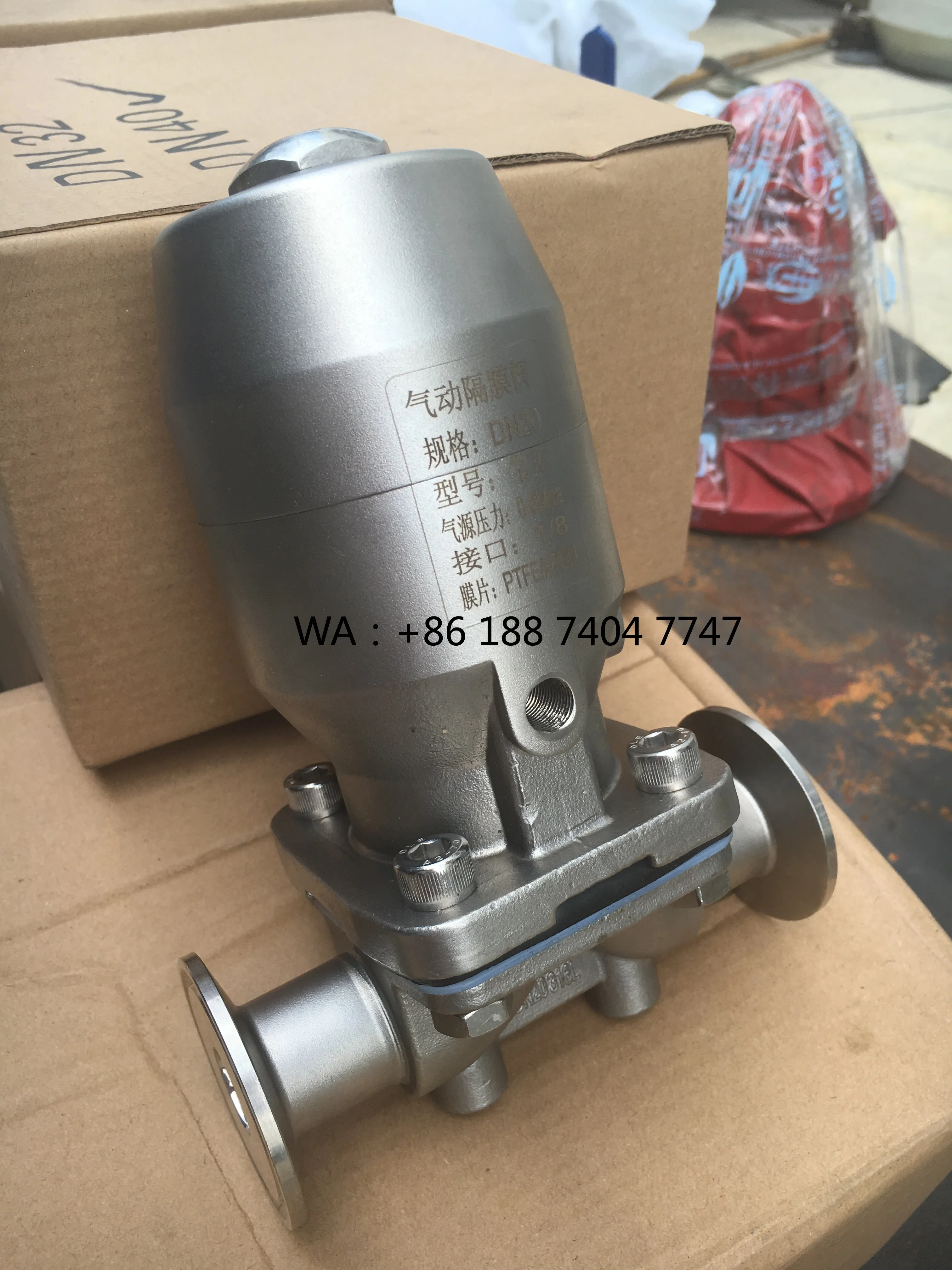 

Stainless Steel Manual Pneumatic Diaphragm Valve Sanitary Butterfly Welded with Plastic Pneumatic Actuator for Water Media