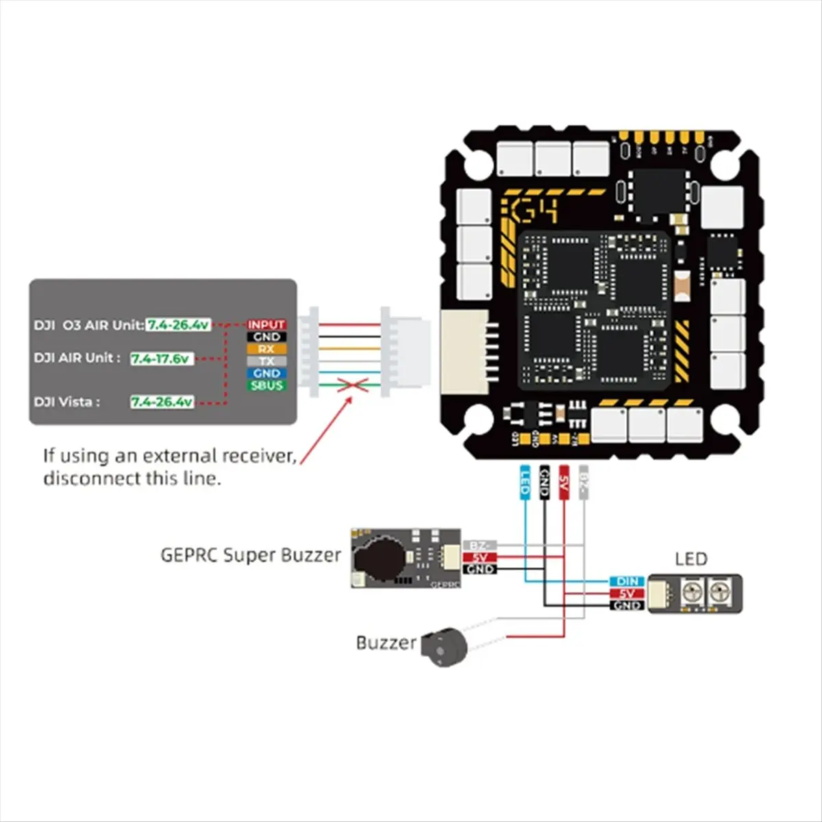●TAKER G4 45A AIO Baro OSD G473 Flight Controller BLHELIS 45A ESC FET Directly 2-6S for FPV Freestyle Cinewhoop