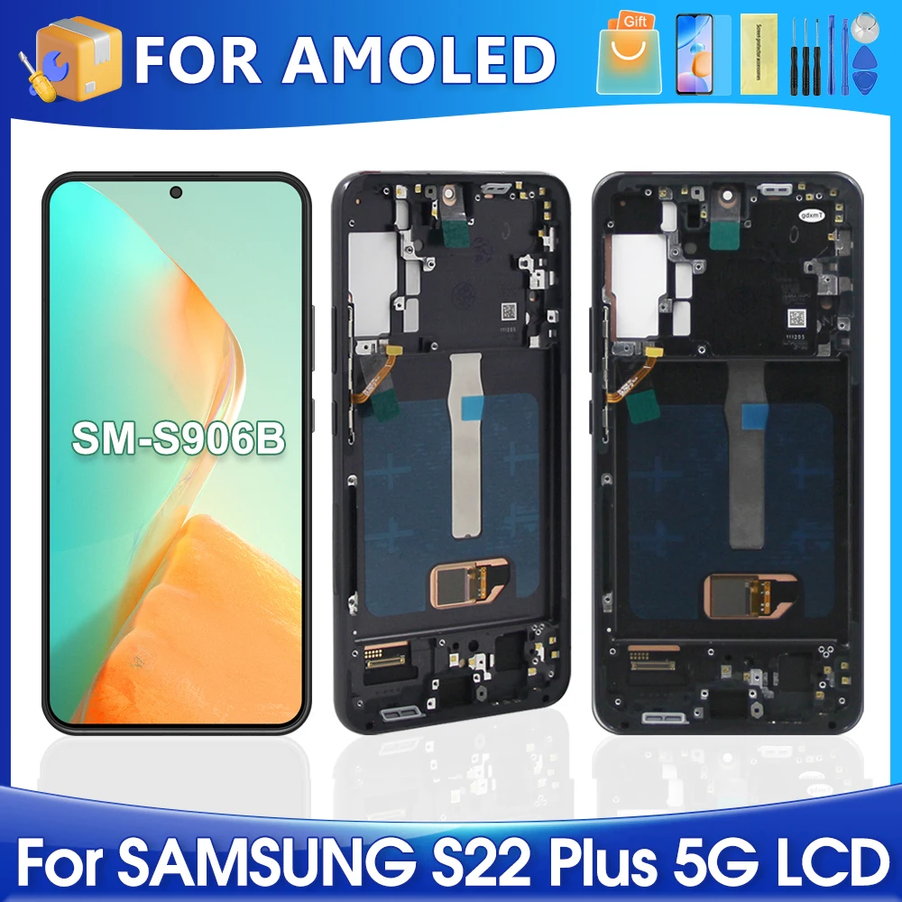 6.6''S22+ For Samsung For AMOLED S22 Plus S906B S906 S906W S906N S906E LCD Display Touch Screen Digitizer Assembly Replacement