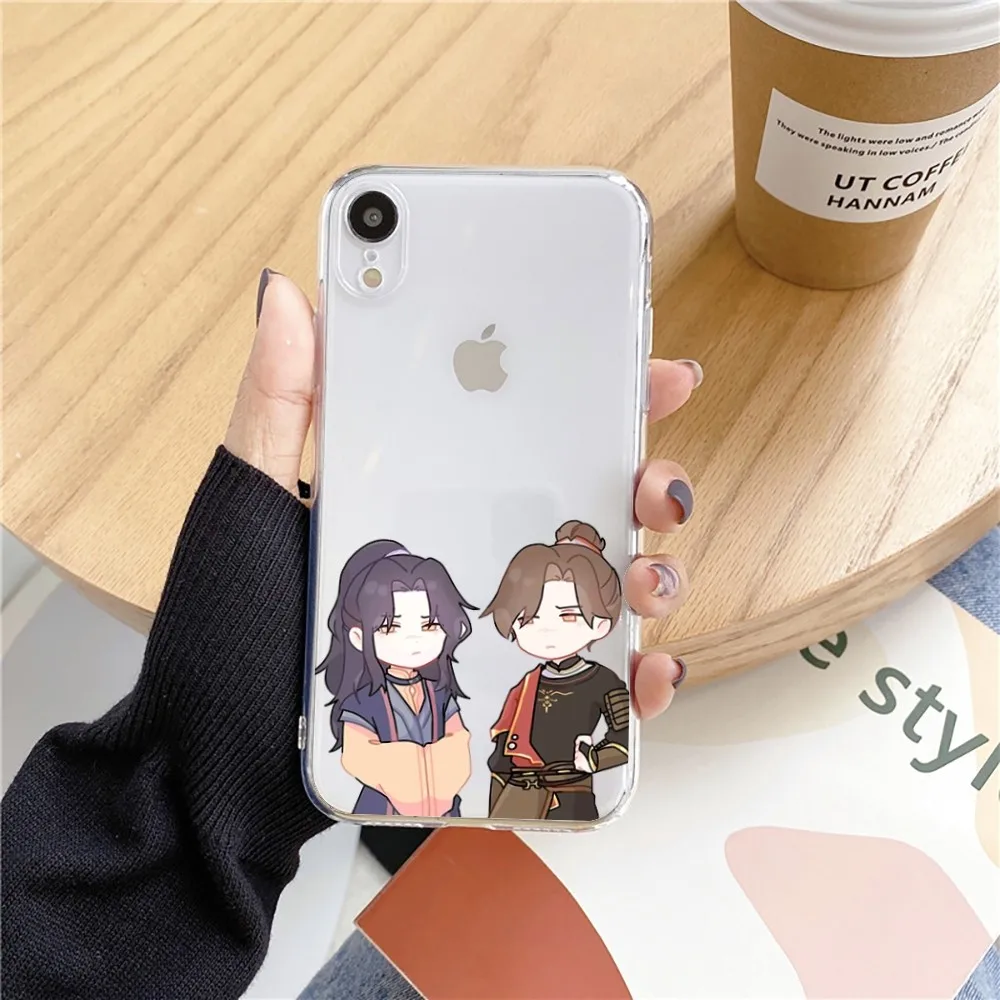 Chinese Style Tian Guan Ci Fu Phone Case For Iphone 15 11 13 14 Pro Max 7 8 Plus X Xr Xs Max Se2020 12mini Transparent Cover