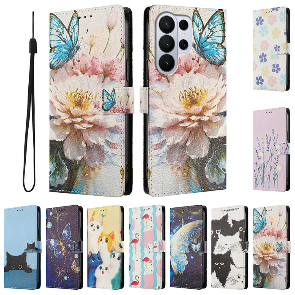 Flip Case For Samsung Galaxy S26 Ultra 5G Emboss Leather Wallet Book Funda Samsung S26 Plus Case S26 Edge S 26 Pro Cover