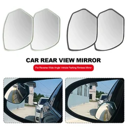 2Pcs 360 Degree HD Blind Spot Mirror Adjustable Car Rearview Convex Mirror for Reverse Wide Angle Vehicle Parking Rimless Mirror