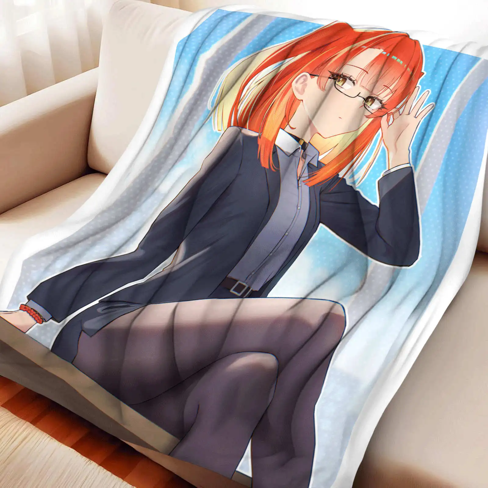 The inhuman girl who drool over me Social Beauty Hu Theme Flannel printed blanket