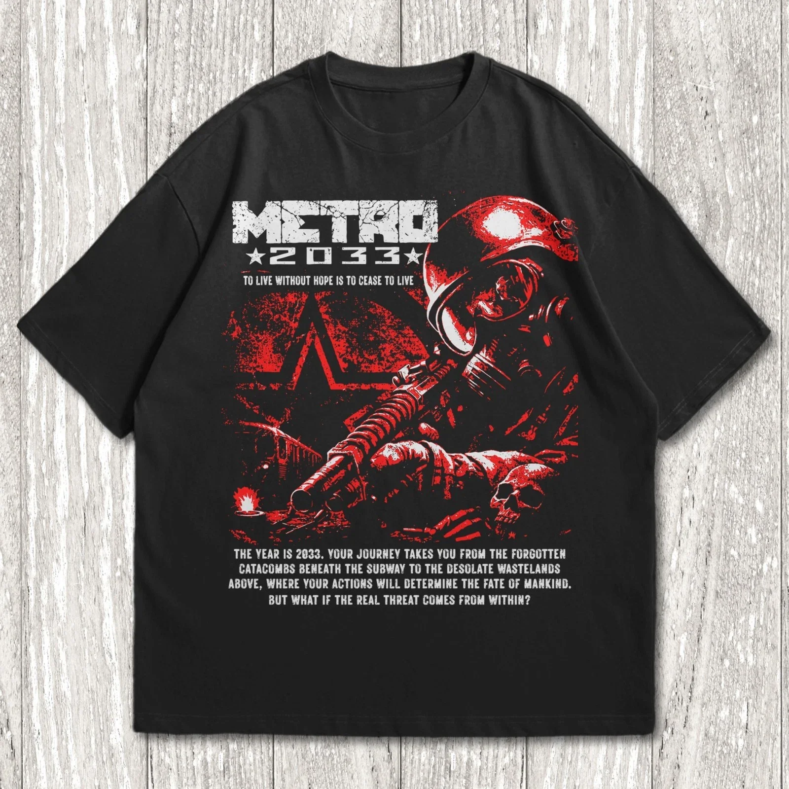Metro Retro Soldier Graphic T-shirt Men Women Post Apocalyptic Video Game Soft Cotton Short Sleeve Casual Daily Tops