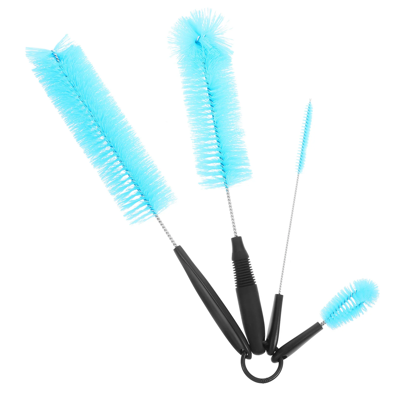 

4Pcs Long Handle Bottle Brush Stainless Steel Cup Cleaning Brush Set Thick Bristles for Glass Bottle Water Cup Cleaning