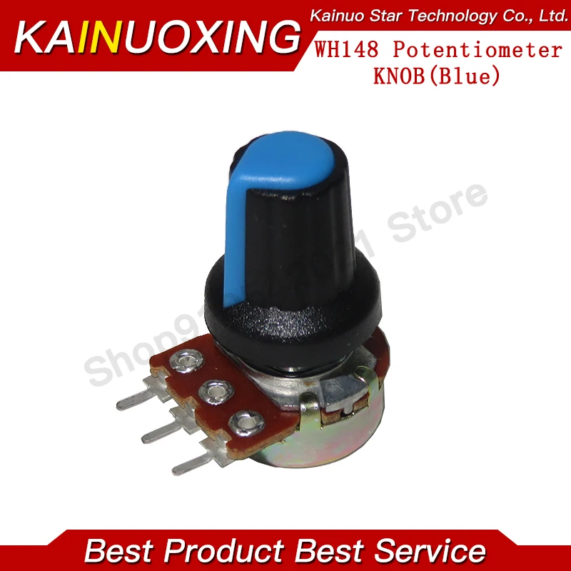 5 set WH148 1K 5K 10K 15mm 3 pin resistore potenziometro rotativo conico lineare per Arduino con cappuccio AG2 giallo arancione blu rosso bianco