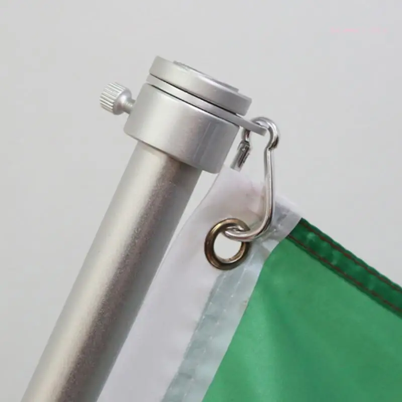 2Pcs Aluminum Alloy Flagpole Ring with Carabiner Hook Rotating Mounting