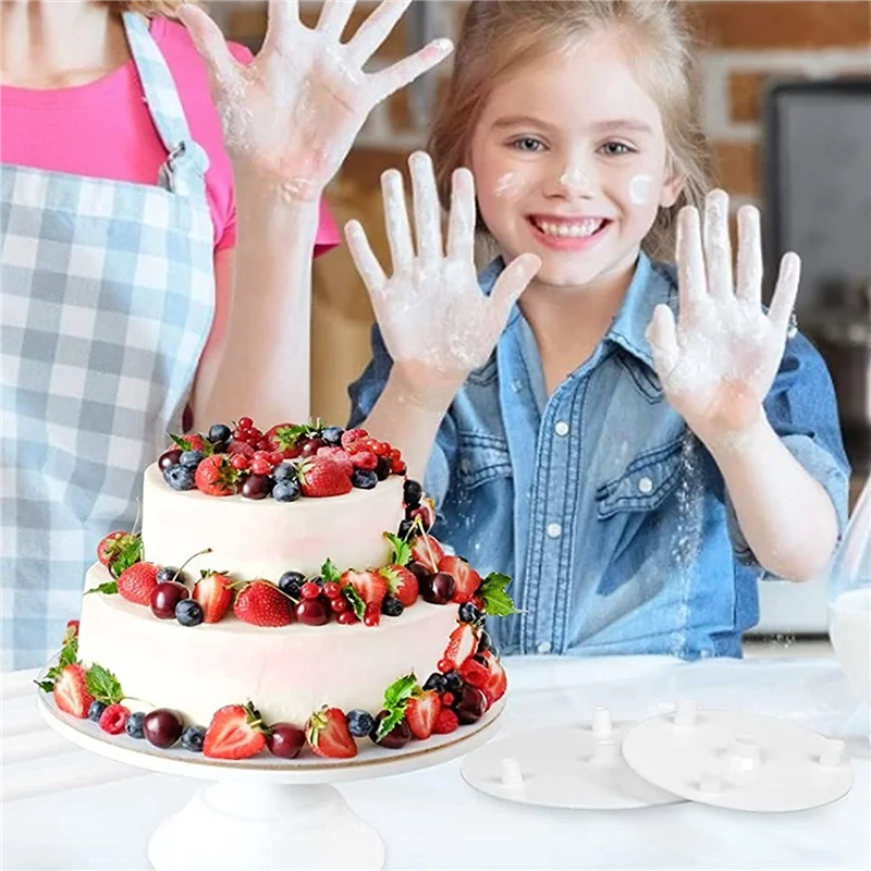 ABMI-Cake Supports - Pack Of 36 Cake Stands, Reusable Dowel Rods, Cake Supports With 6 Cake Plates, For Multi-Tier Cakes,