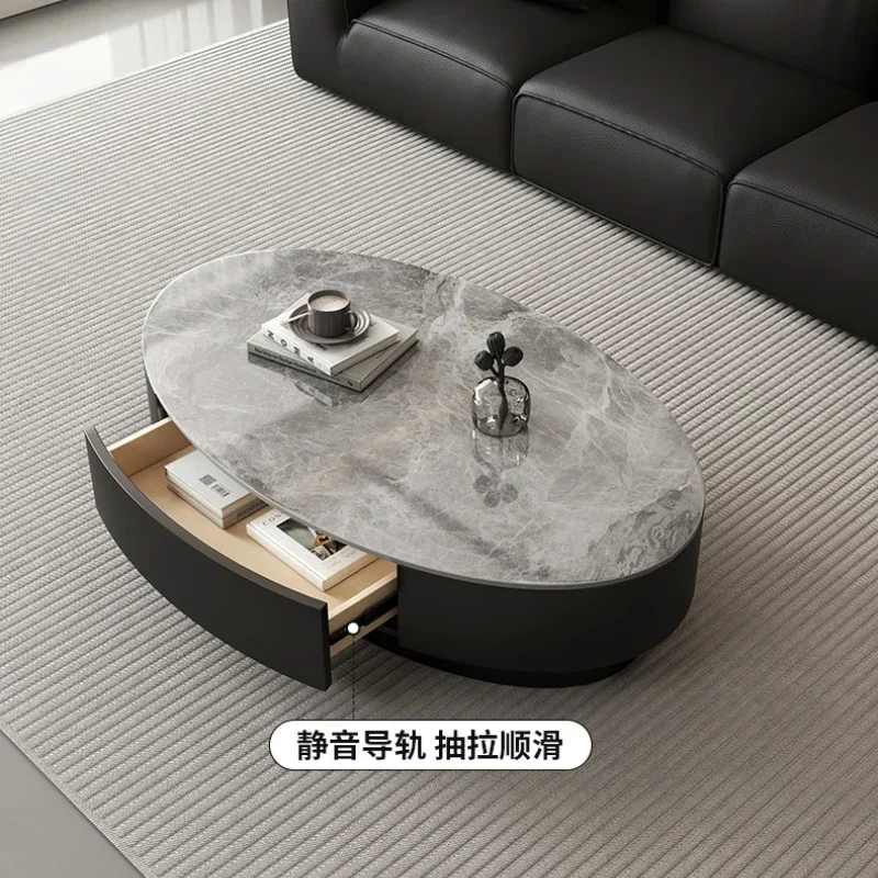 Design Living Room Coffee Table Oval Natural Nordic Living Room Tea Table Space Saving Storage Mesa Centro Salon Furniture