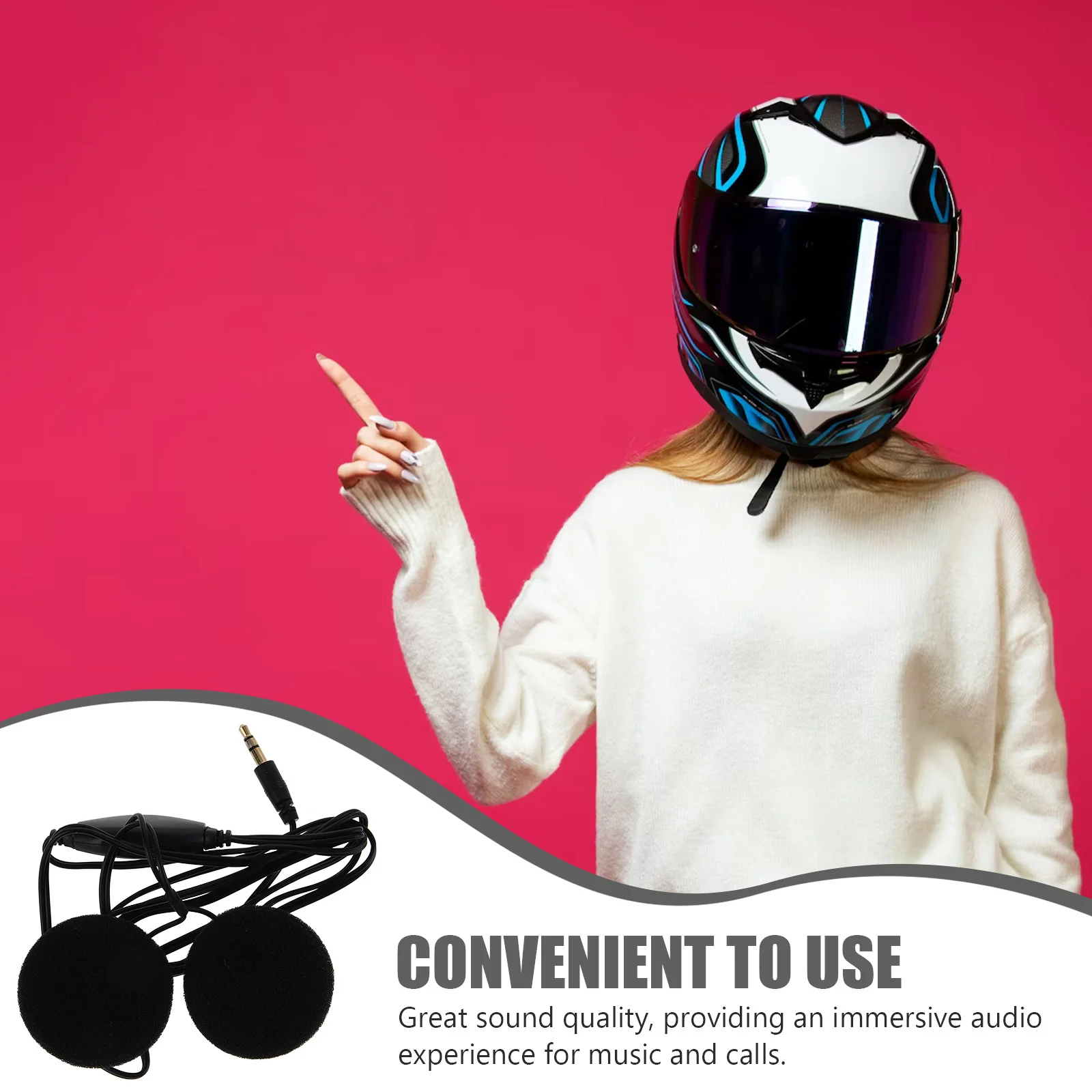 

Motorcycle Headset 3.5Mm Windproof Noise Reduction Earphone Intercom Headset For Motorbike Rider Outdoor Sports