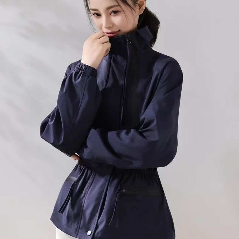 Damski trencz 2025 jesień temperamentna moda taliowany długi rękaw odzież wierzchnia damska casual uniwersalny płaszcz przeciwdeszczowy damski top