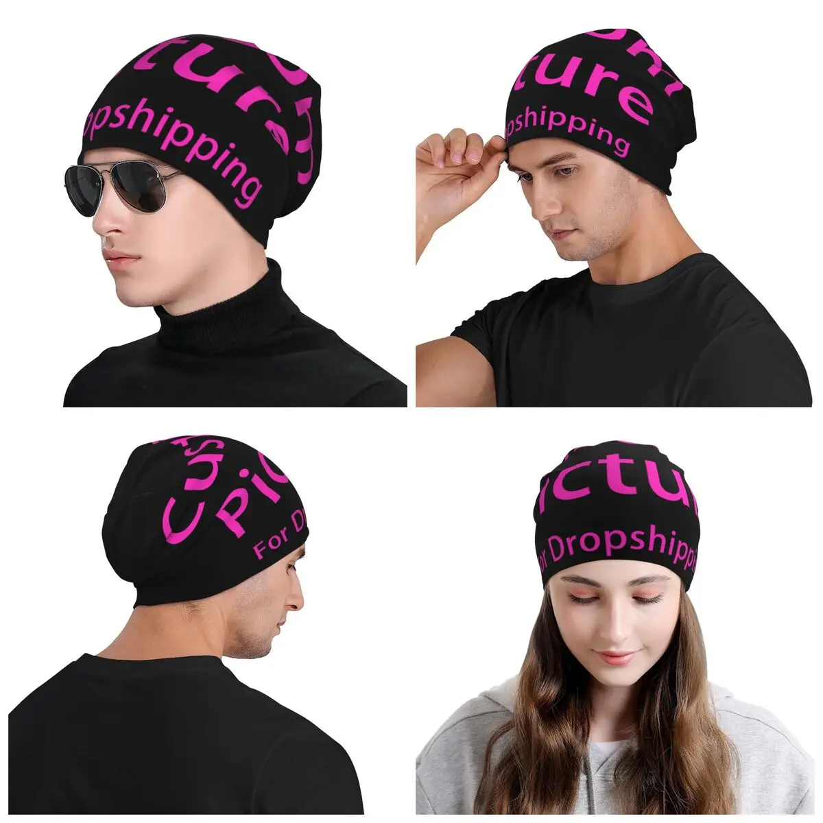 Personalized Photo Logo Skullies Beanies Caps Winter Warm Knit Hat Men Women Cool Adult DIY Print Bonnet Hats Outdoor Ski Cap