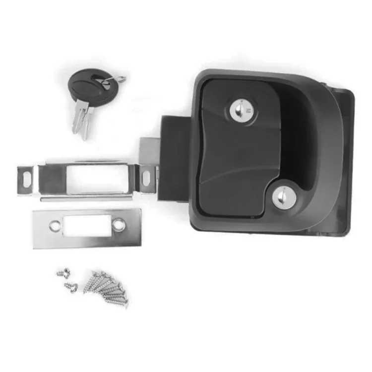 Travel Trailer Black Paddle Deadbolt Entry Door Lock