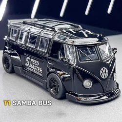 1:32 Volkswagen Bus T1 Модифицированный сплав Литой под давлением масштаб Металл VW Коллекция автомобилей Модели автомобиля Детский игрушечный автомобиль Праздничные подарки Коробка Present