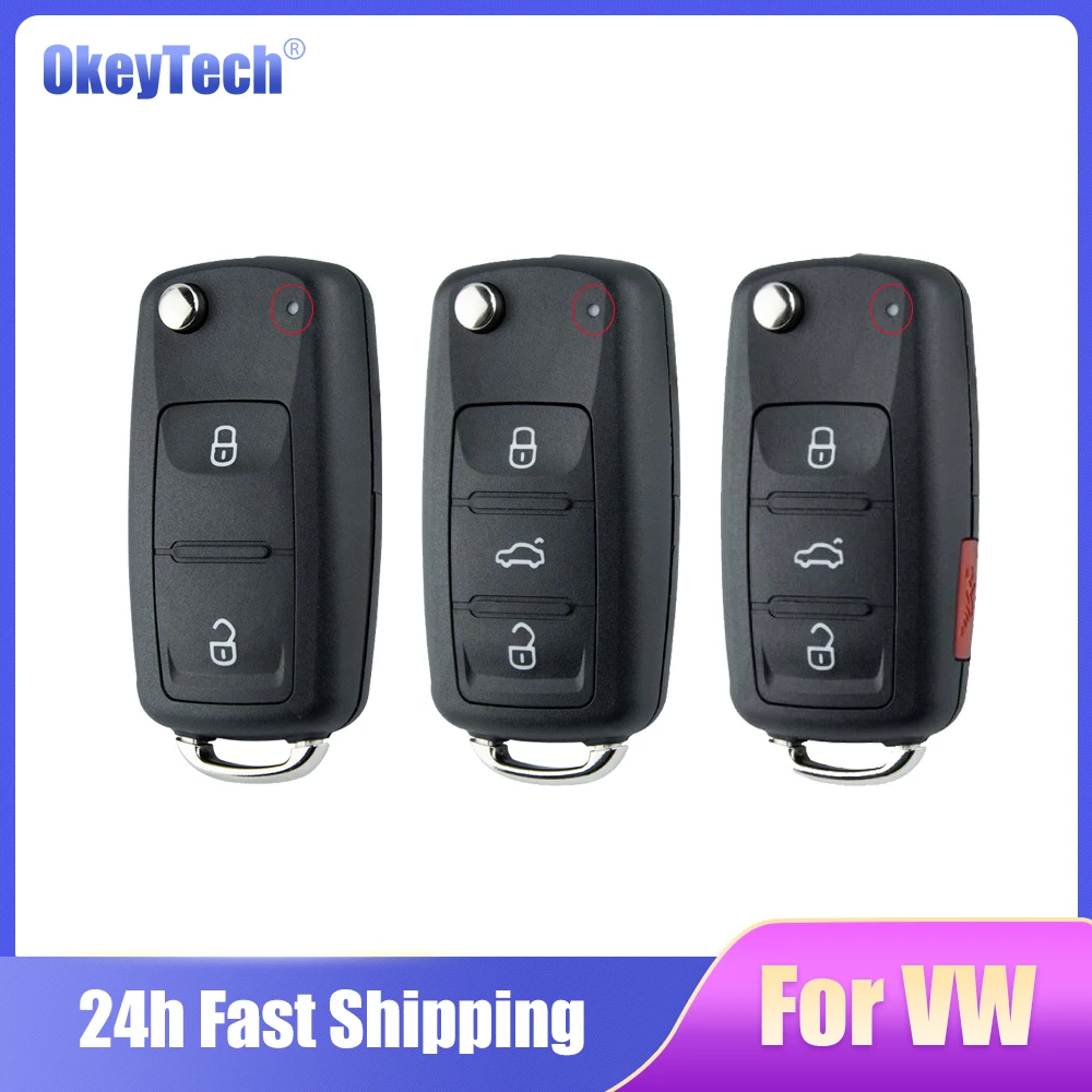 

Корпус дистанционного ключа OkeyTech с 2/3/4 кнопками для Skoda Octavia VW Volkswagen Golf Mk6 Tiguan Polo Passat CC