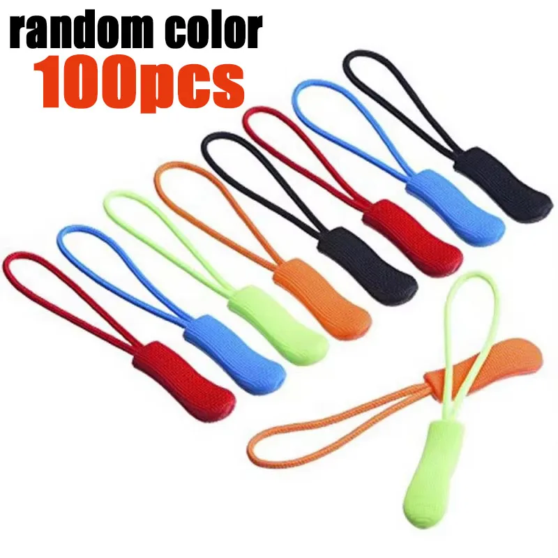10/50/100pcs Zipper Pull Puller End Fit Rope Tag Replacement Clip Broken Buckle Fixer Zip Cord Tab Travel Bag Suitcase Tent