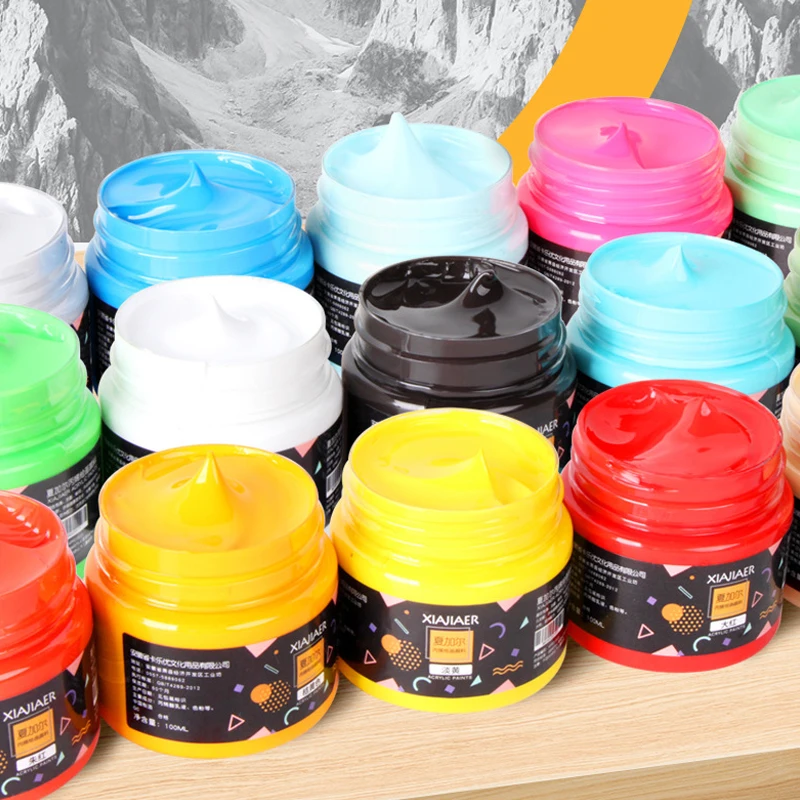 1pcs Art Acrylic Pigment 100ml 38 Colors In Jar,Doodle,DIY,Can Be Used For Wall,Stone,Textile Painting Art Supplies image 2