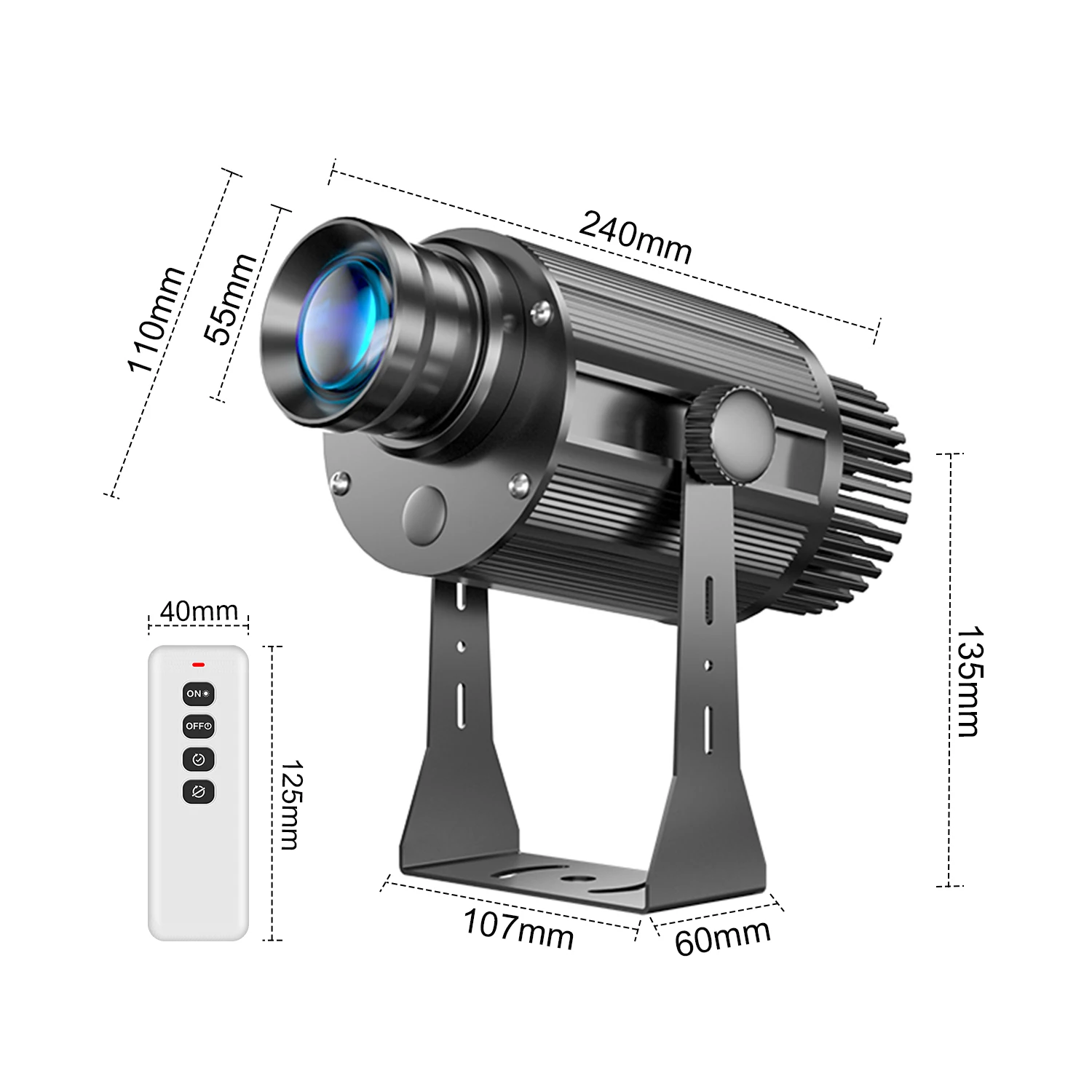 Business Logo Customized HD Gobo Logo Projector IP67 Waterproof Rotating Indoor Outdoor Shop Door Head Advertising Projection
