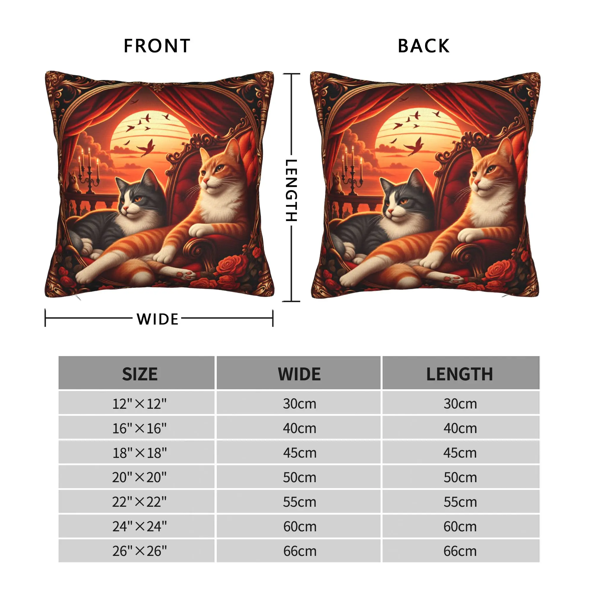 Two cats chilling Photographic Print Pillow Cover  Cute Funny Pillow Case For Sofa Car Home Decor Graphic Pillowcases Gift