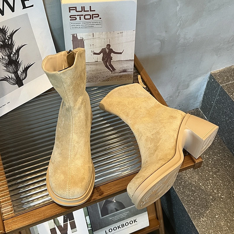 

New Style Luxury Women's Short Shoes Fashion Ankle Boots for Women Autumn Winter on Offer Chic and Elegant Boots Zapatos Mujer