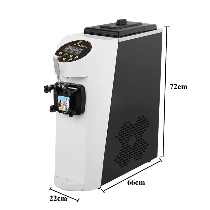 Soft Ice Cream Machine Single Flavour 1000W Electric Home Desktop Small 110V 220V Sweet Cone Maker