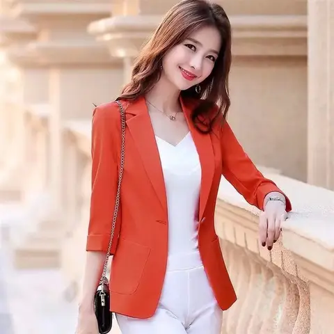 여성용 코튼 리넨 소형 블레이저, 짧은 세트 재킷, 한국 캐주얼 여름 자외선 차단 의류, 라지 사이즈 S-5XL, 2024 년 신상