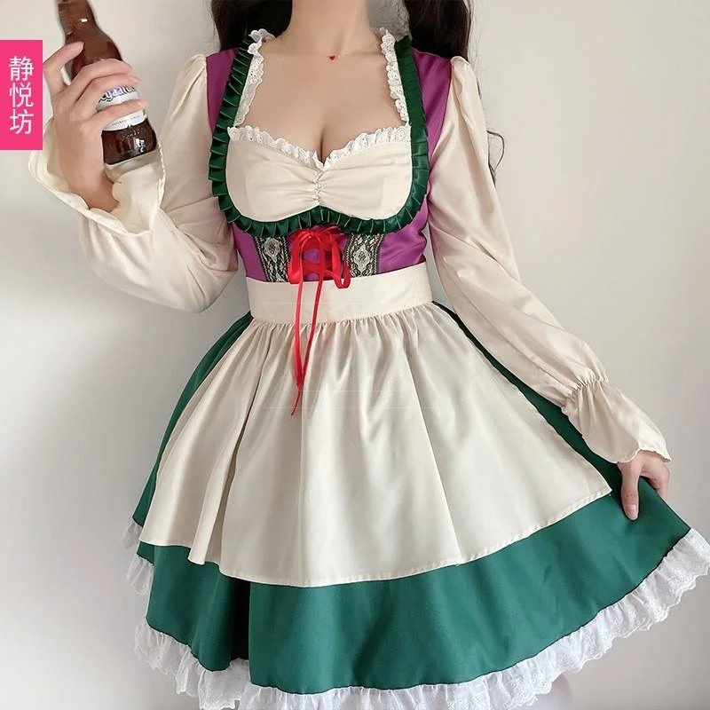 

Mh Maid orm loween Костюм Баварский Пивной Фестиваль Карнавал Представление Dr Fem Servant Наряд Пар Юбка