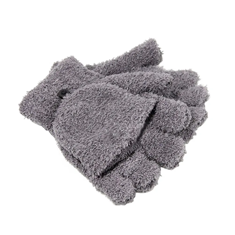 

Half Finger Winter Gloves for Women Warm Thick Soft Skin-Friendly Texting Friendly Fashion Coral Fleece Lined Short Gloves