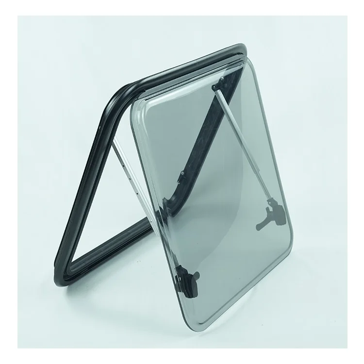 Truck Camper Black Frame Acrylic Glass RV Side Window 800*500 mm Motorhome Window Good Ventilation,Custom sizes