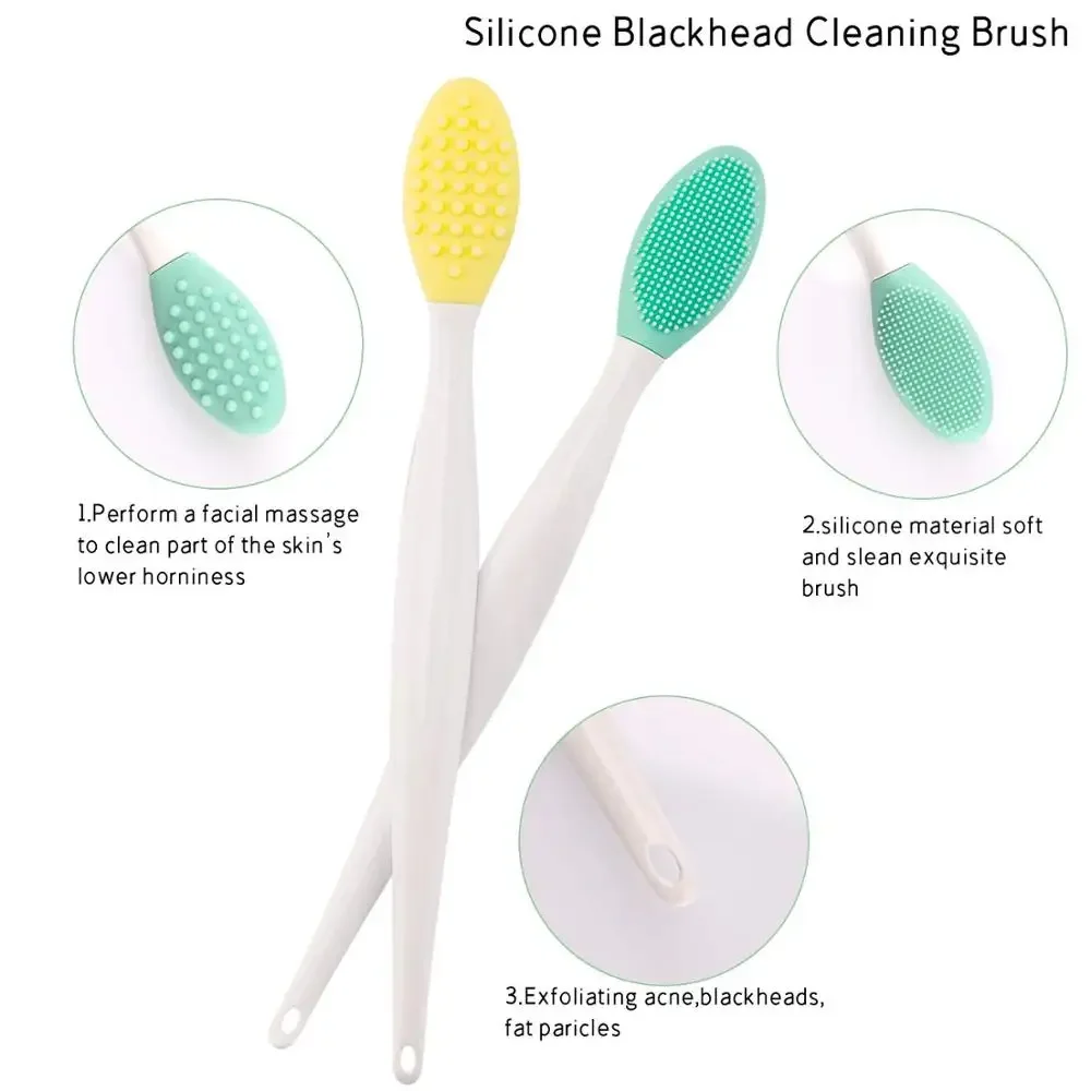 10 ชิ้นซิลิโคน Exfoliating Lip Brush Double-Sided Soft Lip Scrubber เครื่องมือแต่งหน้าแปรงทําความสะอาดจมูก