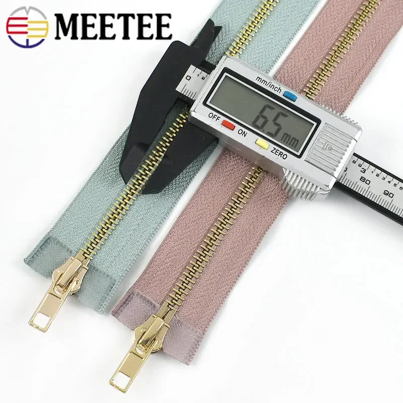 1Pc 80/100/120cm Auto Lock Metal Zipper 5# Double-slider Zippers for Jackets Coat Zip Repair Kit DIY Clothing Sewing Accessories