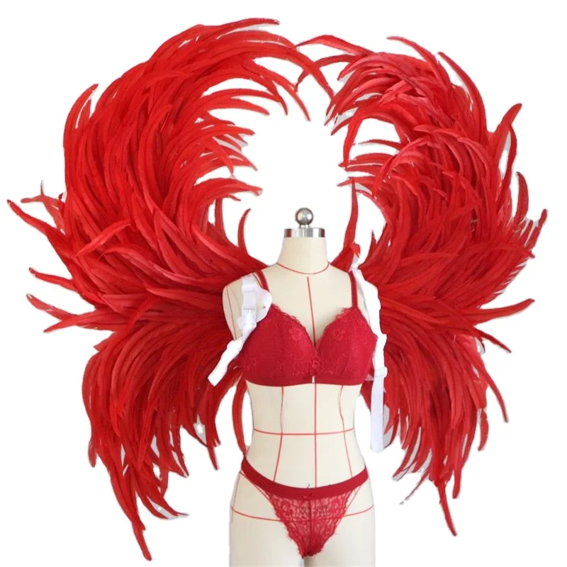 Grand Event Red Large Feather Angel Wings Costume Performance Dance Props Dance Performance Party Beautiful Feathers