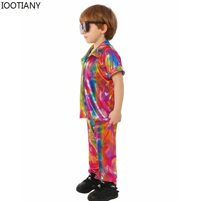 Cosplay70s 80s ديسكو السلام الحب الرقص تأثيري حلي الشرير نمط الهبي هالوين الزي الحرم الجامعي المرحلة فستان كرنفال حفلة St