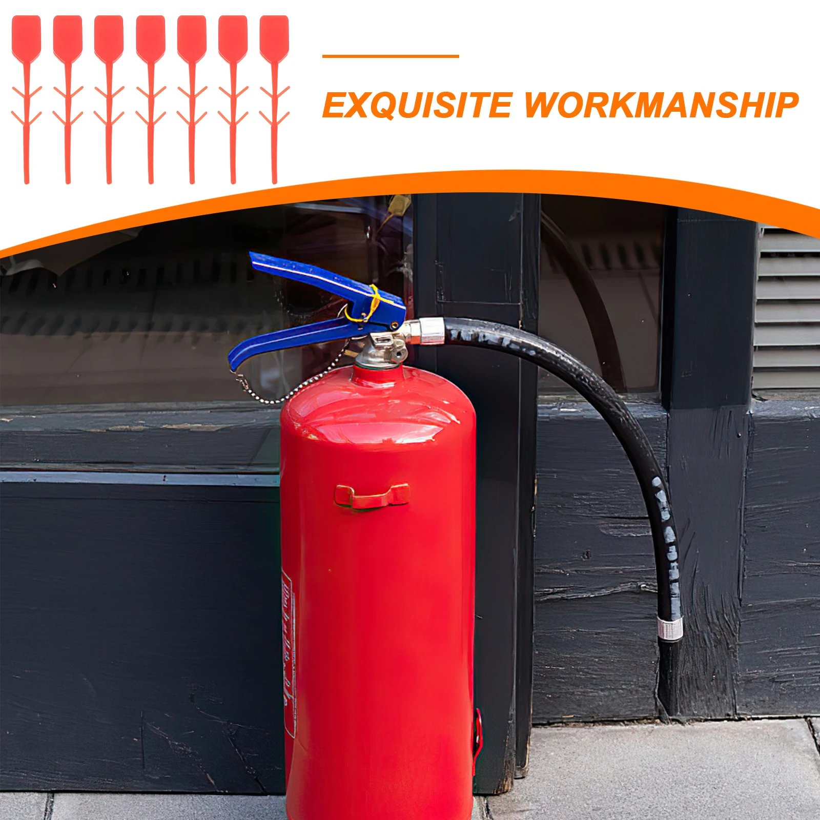 

100pcs Fire Extinguisher Accessories Red Plastic Seal Pins Tamper Evident Safety Tags Sturdy Durable Splashproof Easy to Use