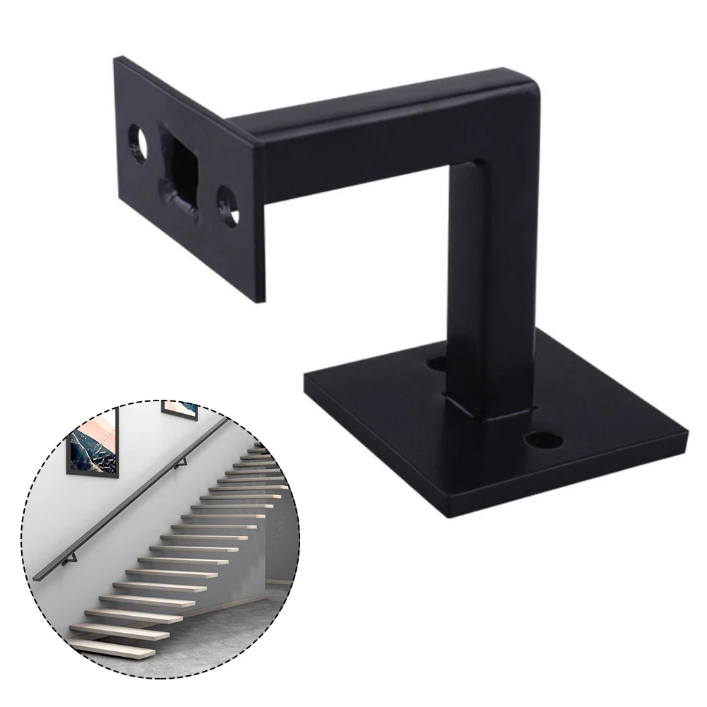 For Commercial Buildings Hand Rail Support Black Handrail Bracket 2.6 Inches In Height Easy Installation Robust Base Design